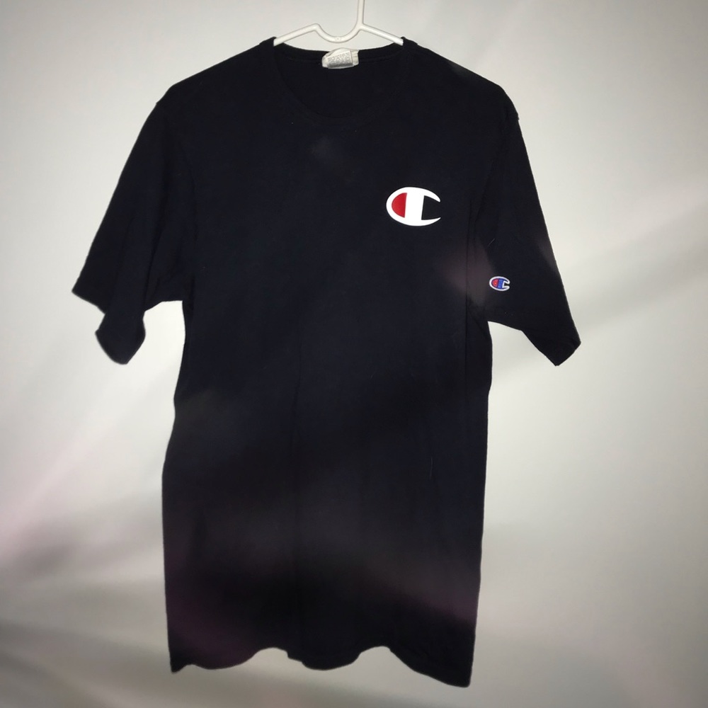 Navy Champion Crewneck Logo Tee